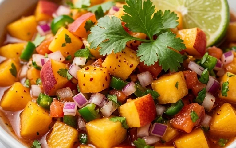Sweet & Spicy Peach Salsa Canning Recipe
