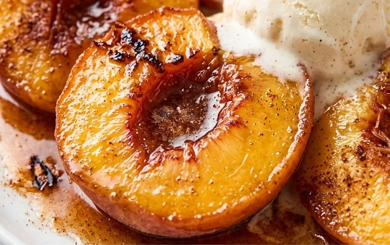 Cinnamon Sugar Baked Peaches