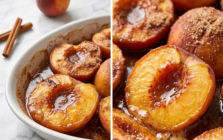 Cinnamon Sugar Baked Peaches