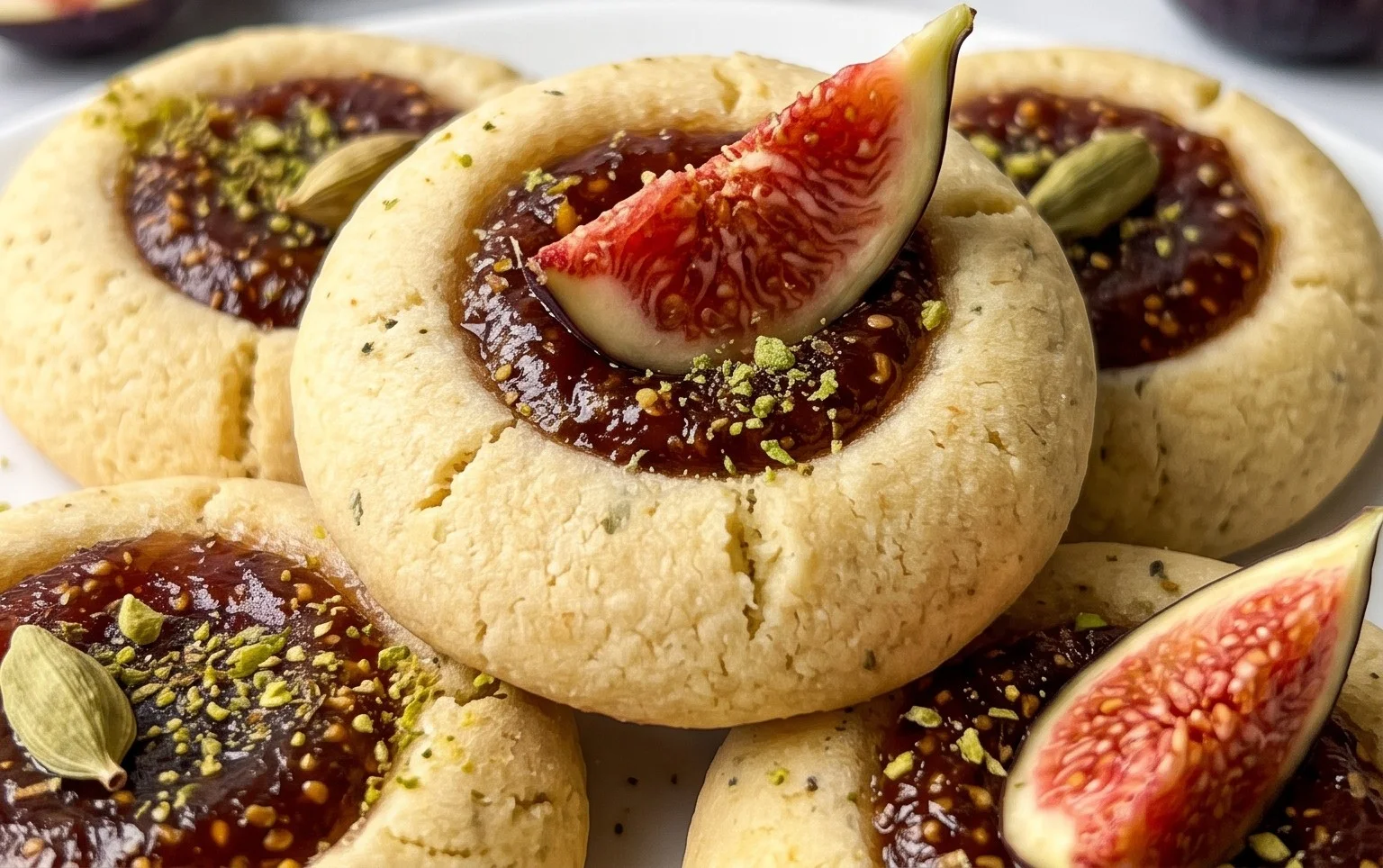 Cardamom Fig Thumbprint Cookies