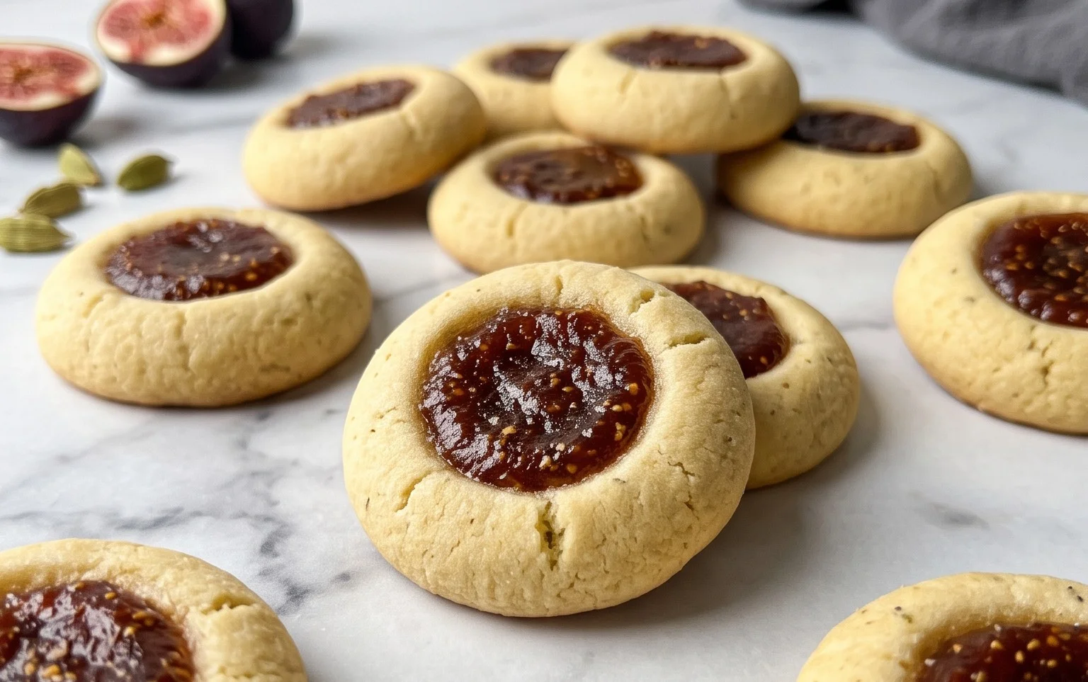 Cardamom Fig Thumbprint Cookies