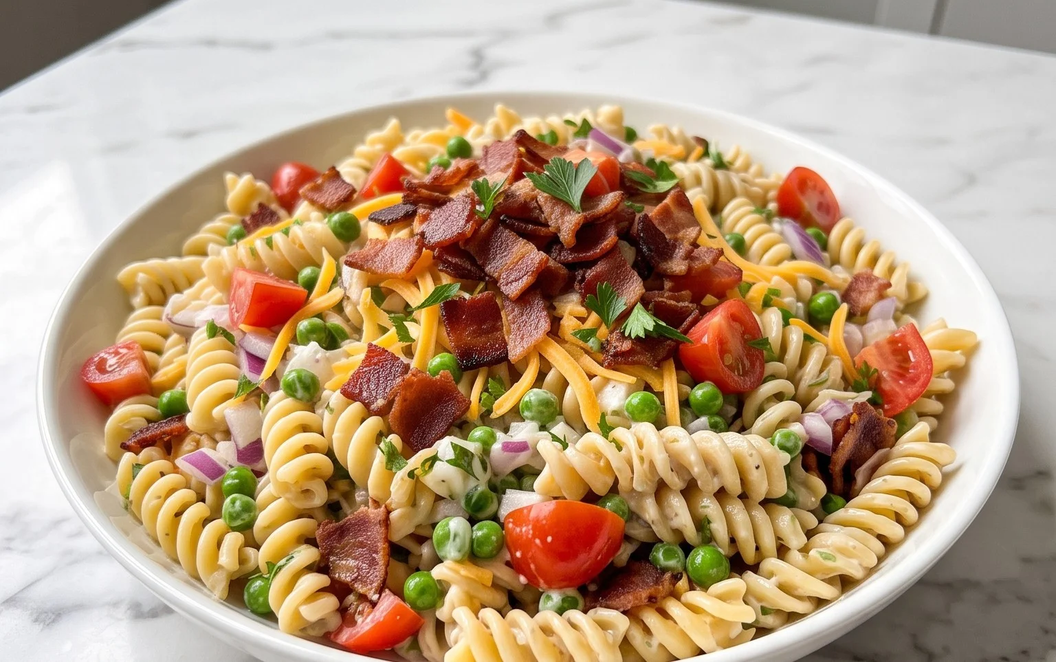 Beef Bacon Ranch Pasta Salad