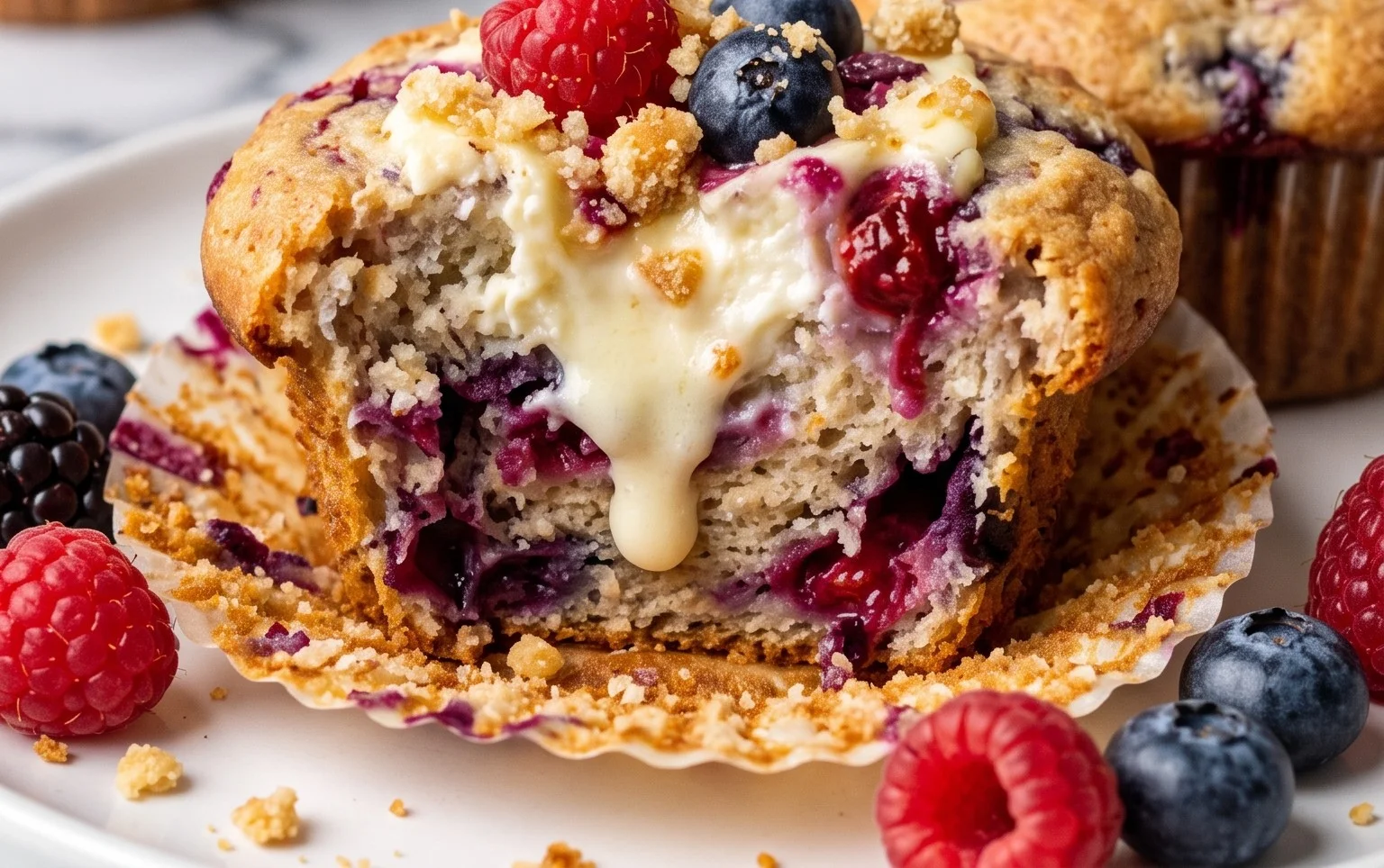 Berry Cream Cheese Muffins