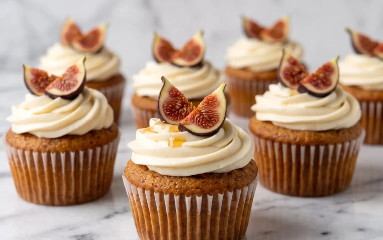 Fig Cupcakes with Honey Cream Cheese Frosting