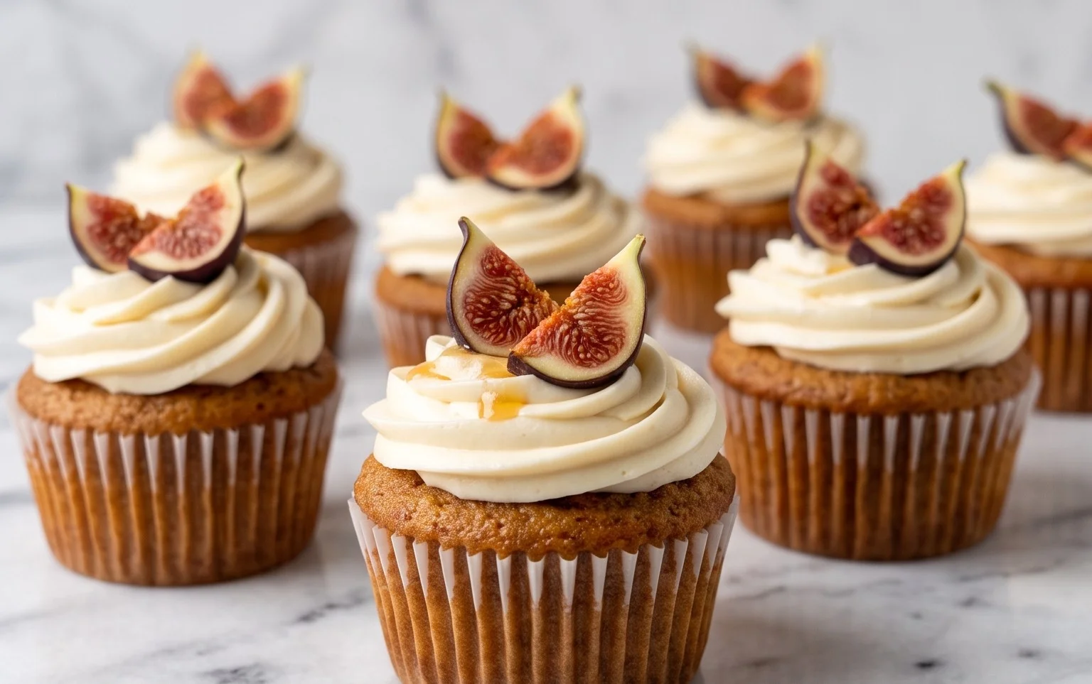Fig Cupcakes with Honey Cream Cheese Frosting