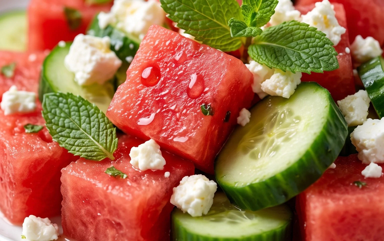 Watermelon Salad with Cucumber and Feta