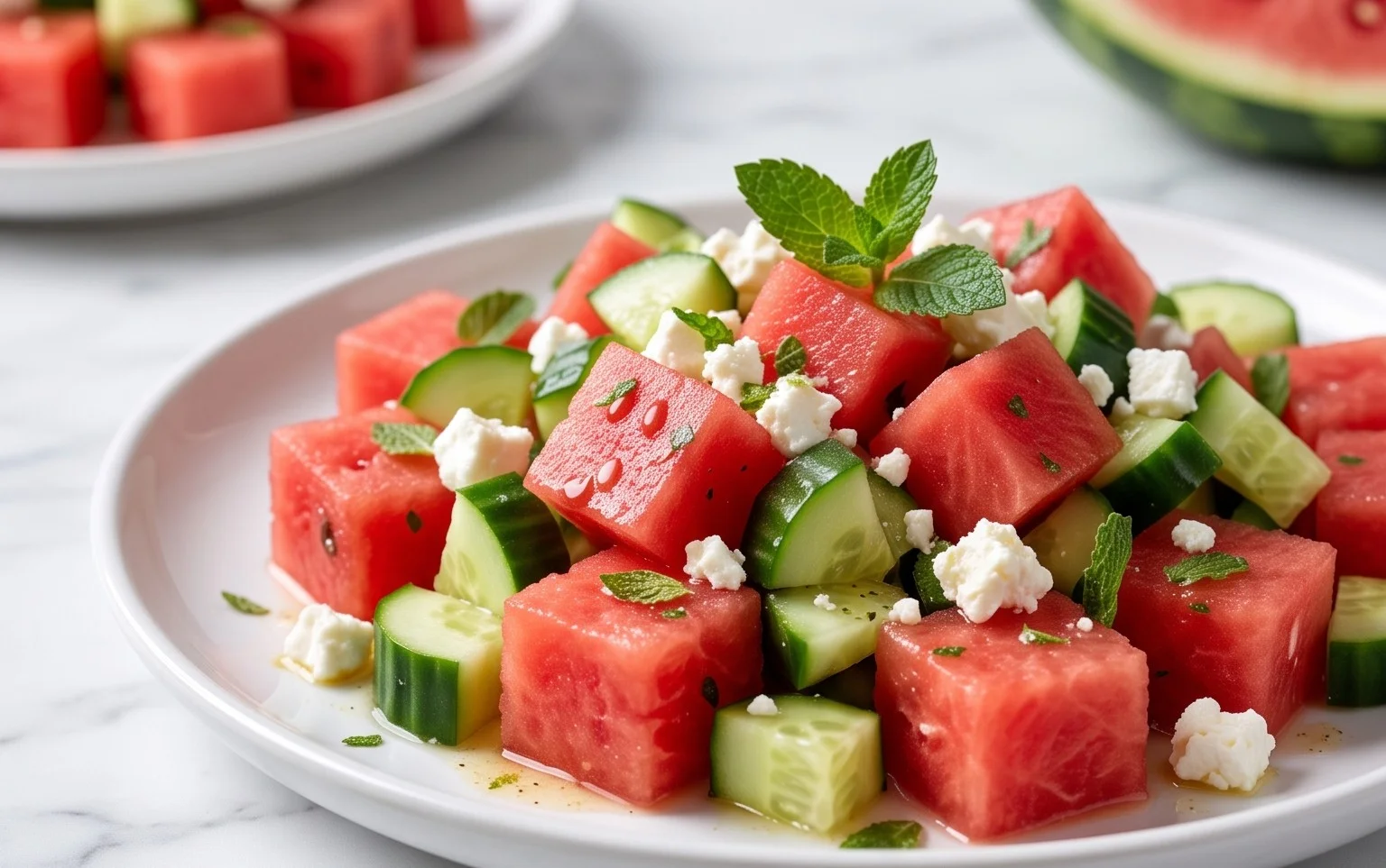 Watermelon Salad with Cucumber and Feta