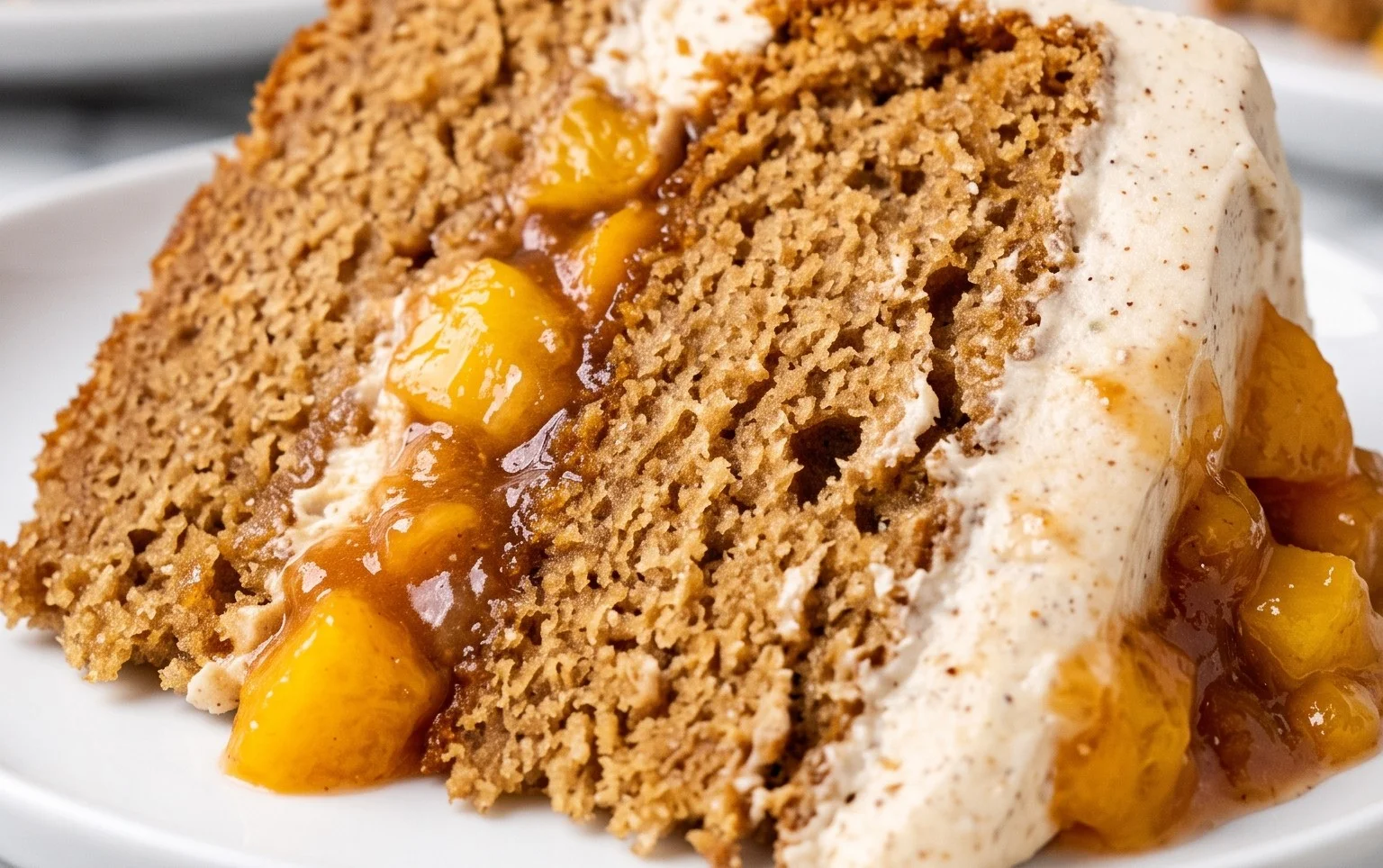 Brown Sugar Layer Cake with Peach Filling