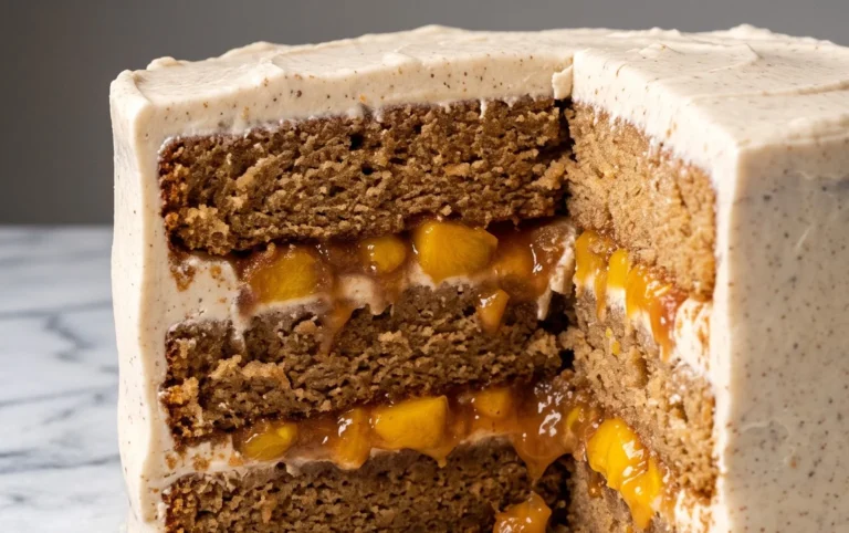 Brown Sugar Layer Cake with Peach Filling