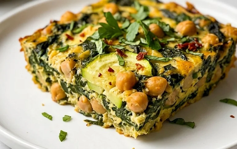 Spinach Zucchini Chickpea Bake