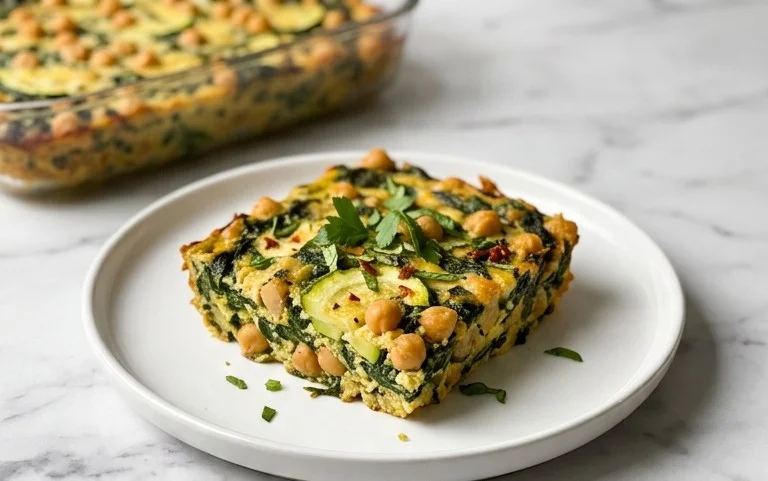 Spinach Zucchini Chickpea Bake