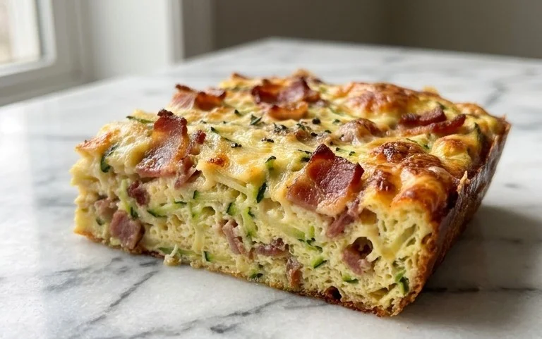 Zucchini and Beef Bacon Slice